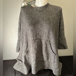 Michael Kors Women’s Grey Knit Batwing 3/4 Sleeve Sweater Sz L Pouch